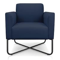 Kit 02 Poltronas Marisa Suede Azul Marinho Preta - 2