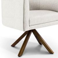 Kit 02 Poltronas Giratória Nix Linho Creme Gran Belo - 7