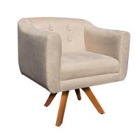 Kit 02 Poltronas Giratória Julia Bege - 5