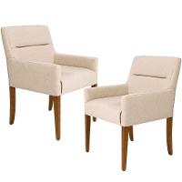 Kit 02 Poltronas Vicenza Algodão Poliéster Bege