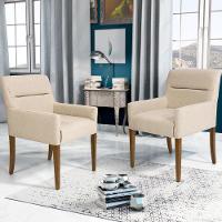 Kit 02 Poltronas Vicenza Algodão Poliéster Bege - 15