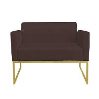 Kit 1 Namoradeira E 1 Poltrona Marisa Suede Marrom - 5