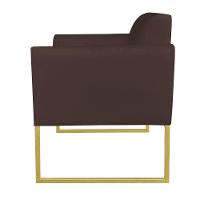 Kit 1 Namoradeira E 1 Poltrona Marisa Suede Marrom - 6