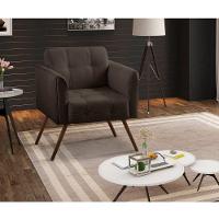 Kit 2 Poltronas Decorativa Bia Couro Marrom - 3