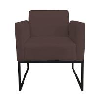 Kit 1 Namoradeira e 2 Poltronas Marisa Suede Preto Marrom