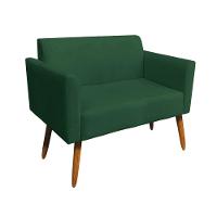 Kit 1 Namoradeira e 2 Poltronas Suede Madeira Verde - 8