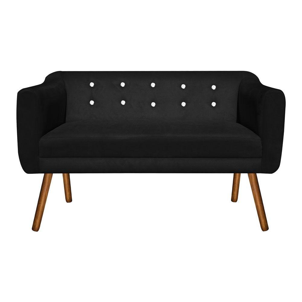 Kit Namoradeira 2 Lugares E 2 Poltronas Julia Preto - 4