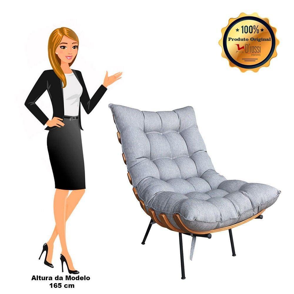 Poltrona Costela Linho Cinza A26 D´rossi - 2