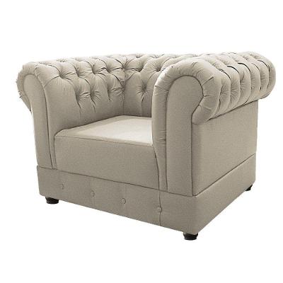 Poltrona Decorativa Chesterfield Ana Corano Bege Adj Decor