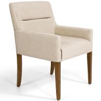 Poltrona Decorativa Vicenza Algodão Poliéster Bege - 1