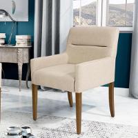 Poltrona Decorativa Vicenza Algodão Poliéster Bege - 9