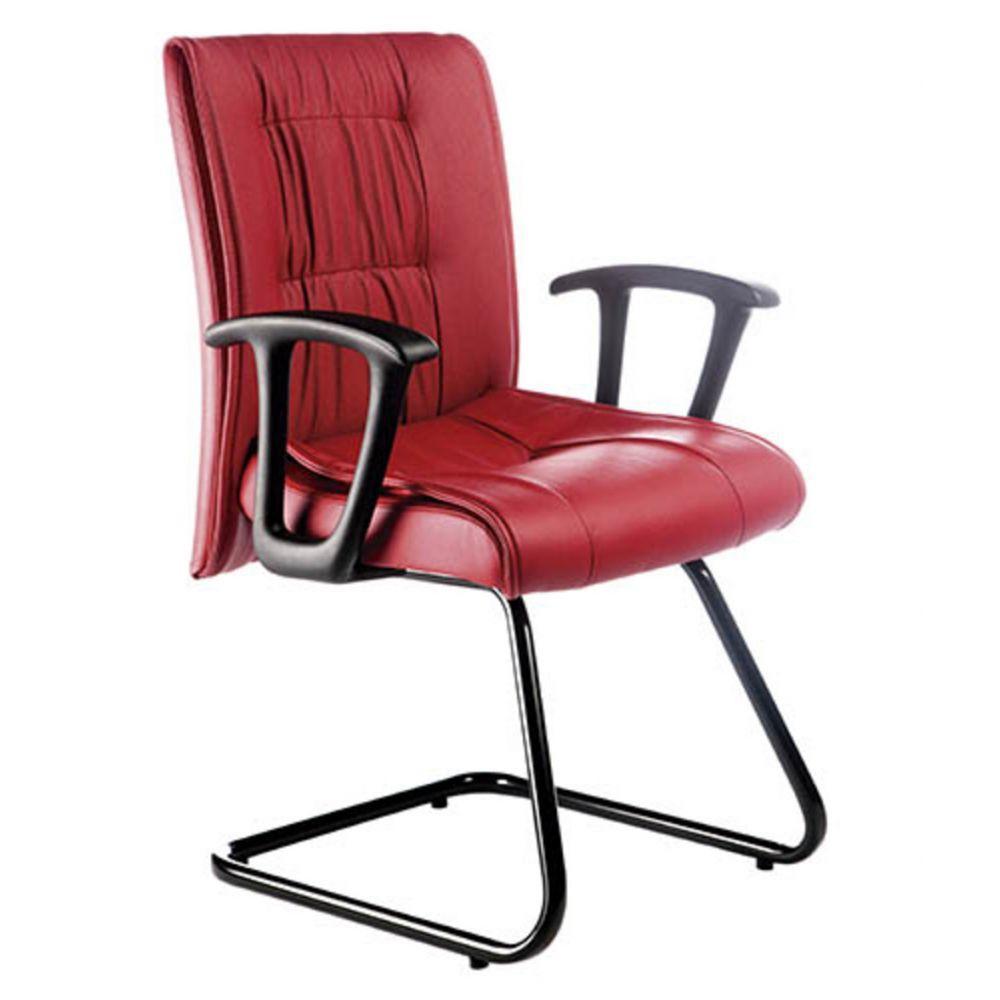 Poltrona Diretor Base Fixa Em S Linha Vicenza Vermelho - 2