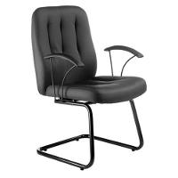 Poltrona Diretor Base Fixa Em S Paris Preto - 2