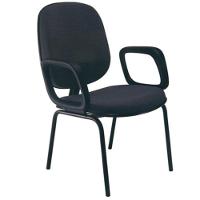 Poltrona Diretor Com Braços Base Fixa Com 4 Pés Uno Preto - 2