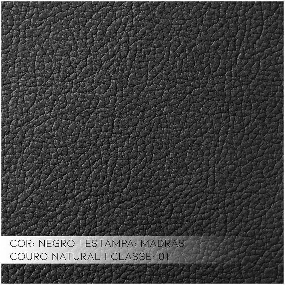 Poltrona Decorativa Sala de Estar Pés Madeira Kairós Couro Preto Gran Belo - 9