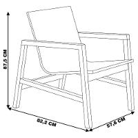 Poltrona Decorativa Sala de Estar Eden com Couro Madeira Maciça Rustic Brown Gran Belo