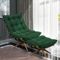 Poltrona Giratória Costela Suede Verde Base Madeira D´rossi - 3