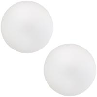 Kit 02 Assentos Redondo Banqueta Cadeira Estofados Poltronas H02 Corino Branco 39 Cm - Lyam Decor - 1