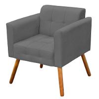 Poltrona Elisa Suede Grafite Pés Palito Castanho D´rossi - 7