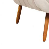 Poltrona Giovana Suede Bege Pés Palito Castanho D´rossi - 4