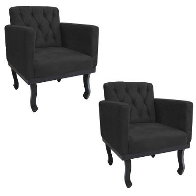 Kit 02 Poltrona Classic Corano - Amarena Móveis Preto
