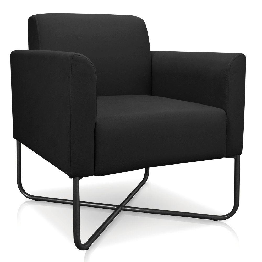 Poltrona Marisa Suede Preto Base X Industrial Preto D´rossi - 1