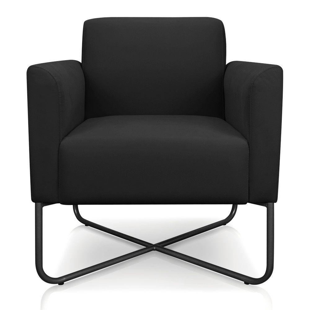 Poltrona Marisa Suede Preto Base X Industrial Preto D´rossi - 4