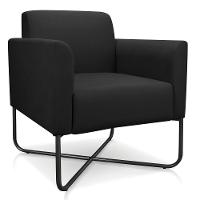 Poltrona Marisa Suede Preto Base X Industrial Preto D´rossi - 1