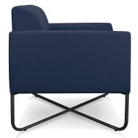 Poltrona Marisa Suede Azul Marinho Base X Industrial Preta