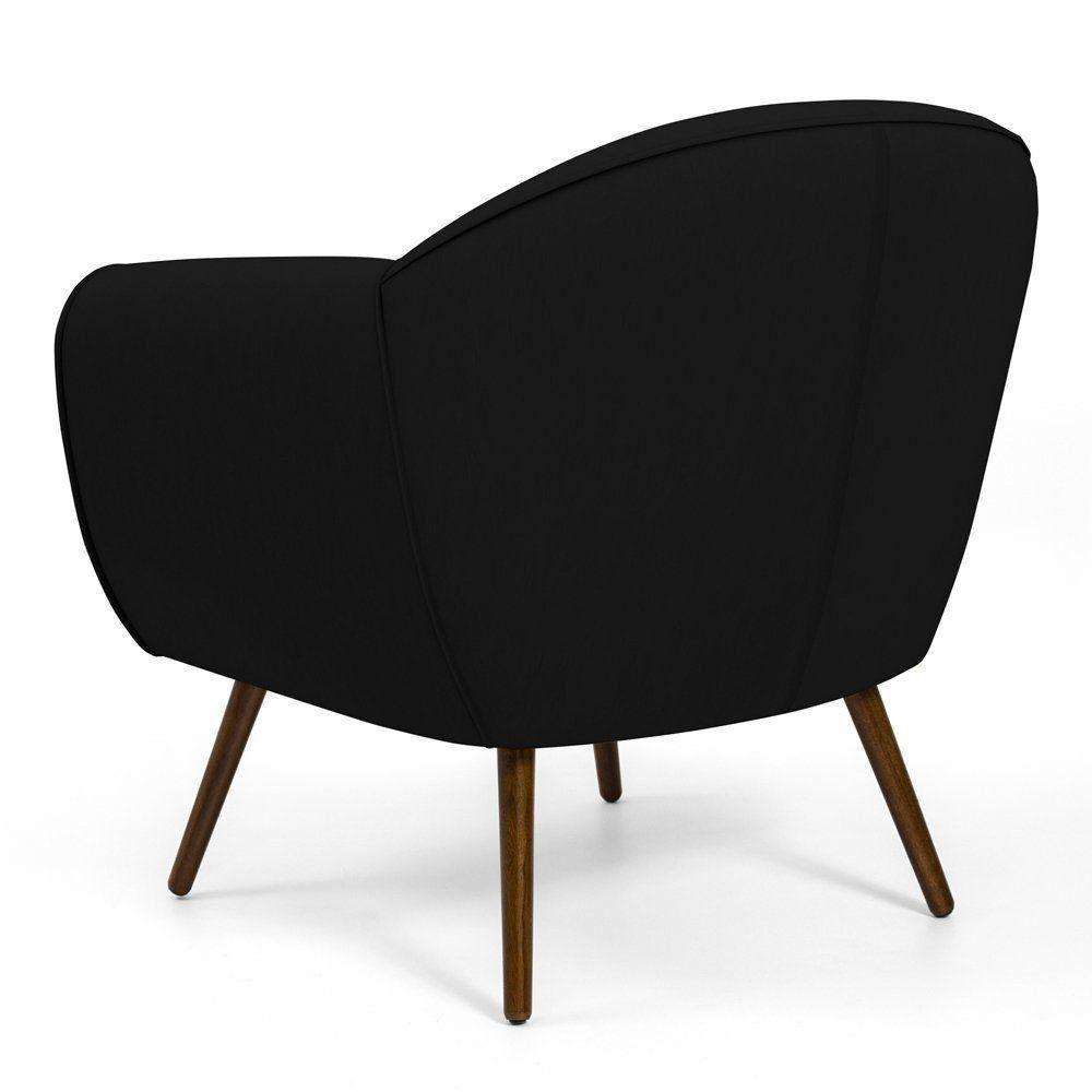 Kit 02 Poltronas Com Pés Palito Nina D02 Corano Preto C-05 - 3