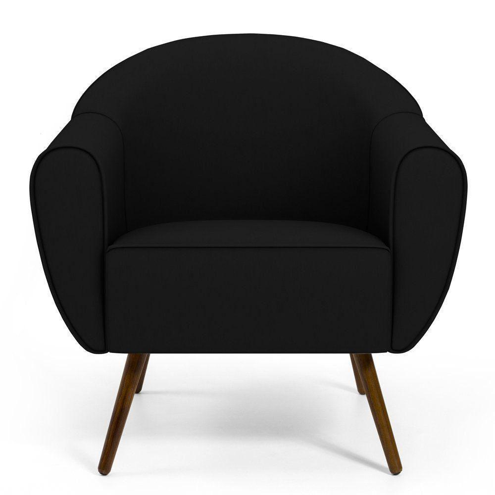 Kit 02 Poltronas Com Pés Palito Nina D02 Corano Preto C-05 - 6