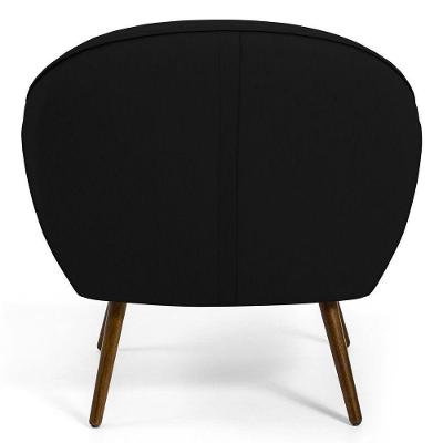 Kit 02 Poltronas Decorativas Nina D02 Corano Preto Lyam Decor