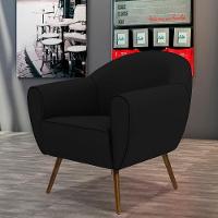 Kit 02 Poltronas Com Pés Palito Nina D02 Corano Preto C-05 - 7