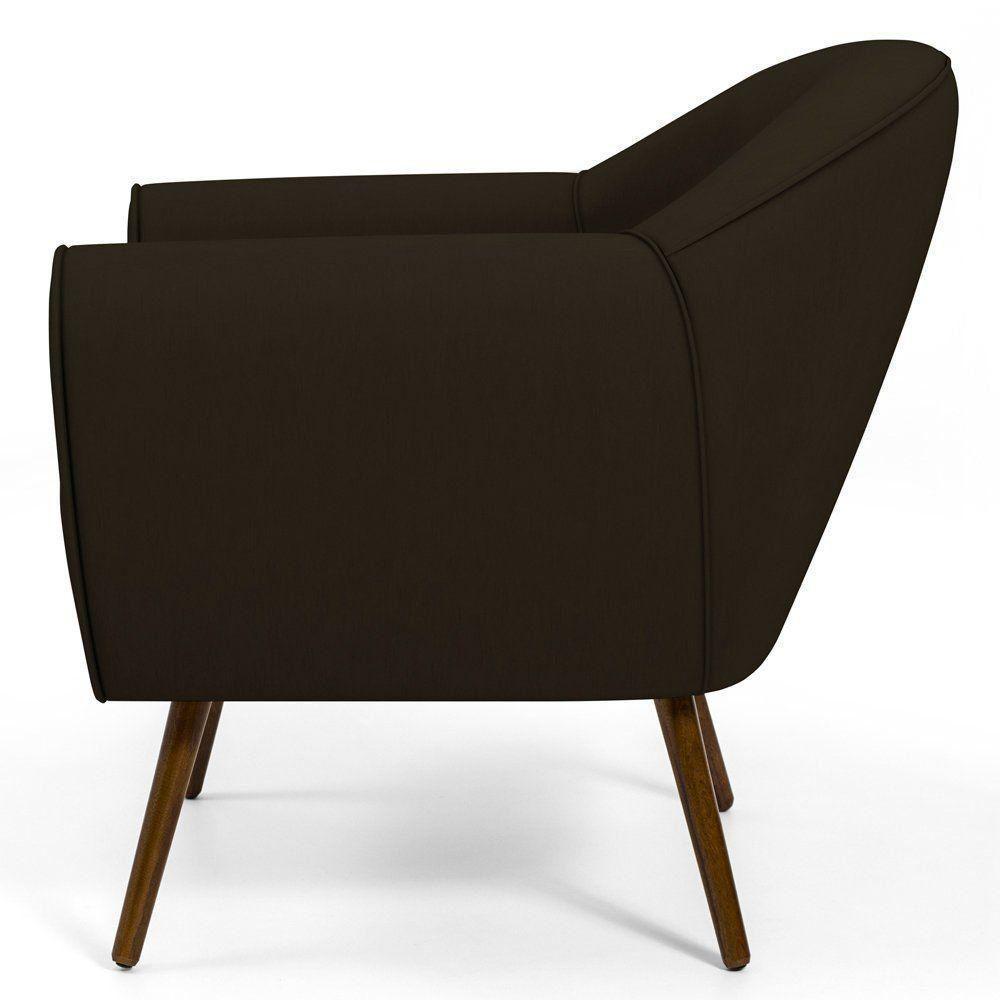 Kit 02 Poltronas Com Pés Palito Nina D02 Corano Marrom C-34 - 4