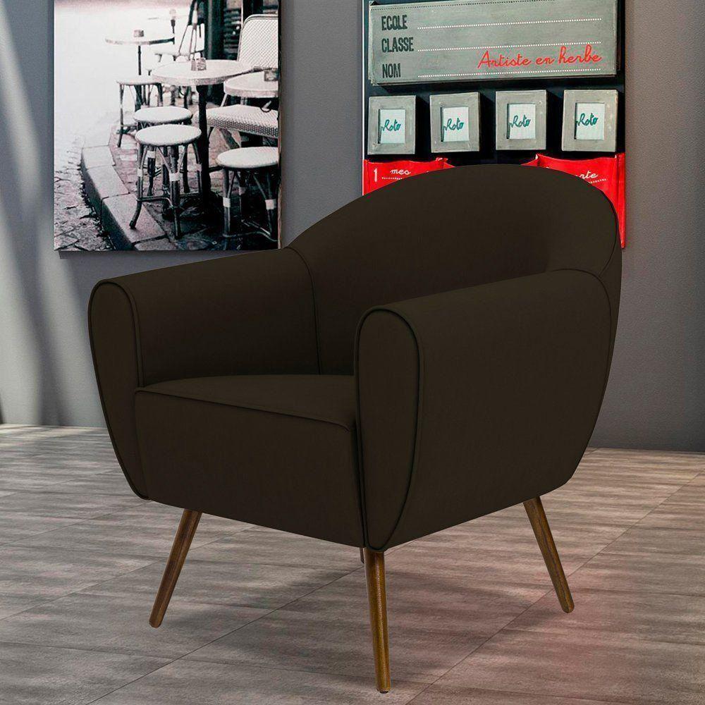 Kit 02 Poltronas Com Pés Palito Nina D02 Corano Marrom C-34 - 7