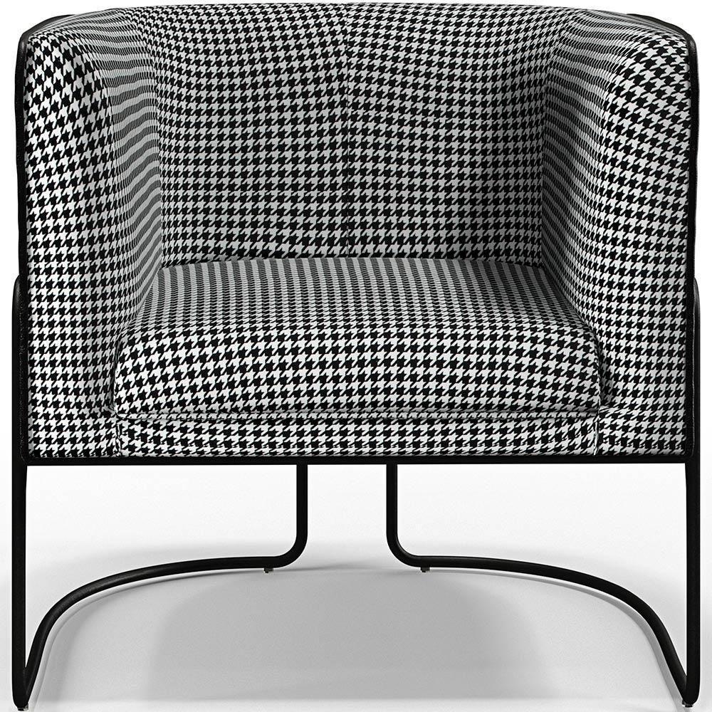 Kit 02 Poltronas Base Aço Preto Corano Preto - 7