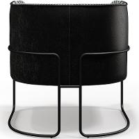 Kit 02 Poltronas Base Aço Preto Corano Preto