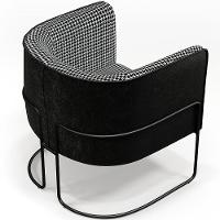 Kit 02 Poltronas Base Aço Preto Corano Preto - 7