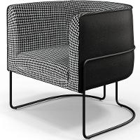 Kit 02 Poltronas Base Aço Preto Corano Preto - 16