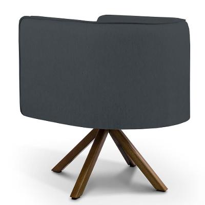 Kit 02 Poltronas Betina D02 Veludo Cinza C-317