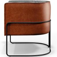 Kit 02 Poltronas Base Aço Preto Corano Camel - 2