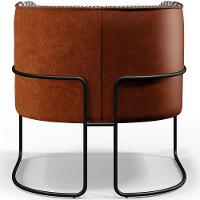 Kit 02 Poltronas Base Aço Preto Corano Camel - 8