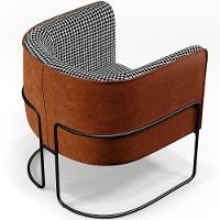 Kit 02 Poltronas Base Aço Preto Corano Camel - 10