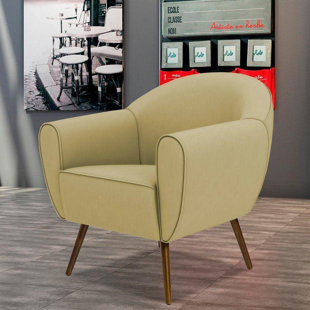 Kit 02 Poltronas Com Pés Palito Nina D02 Bege Escuro C-19 - 7