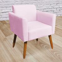 Poltrona Marisa Suede Pés Palito Castanho D´rossi rosa Bebê
