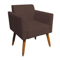 Poltrona Marisa Suede Pés Palito Castanho D´rossi marrom - 1