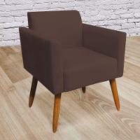 Poltrona Marisa Suede Pés Palito Castanho D´rossi marrom - 6