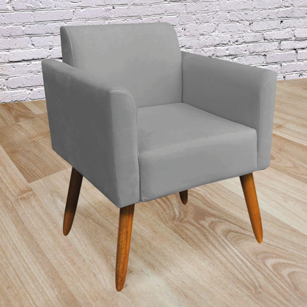 Poltrona Marisa Suede Pés Palito Castanho D´rossi grafite - 6