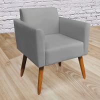 Poltrona Marisa Suede Pés Palito Castanho D´rossi grafite - 6