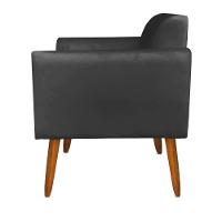 Poltrona Marisa Suede Pés Palito Castanho D´rossi preto - 2